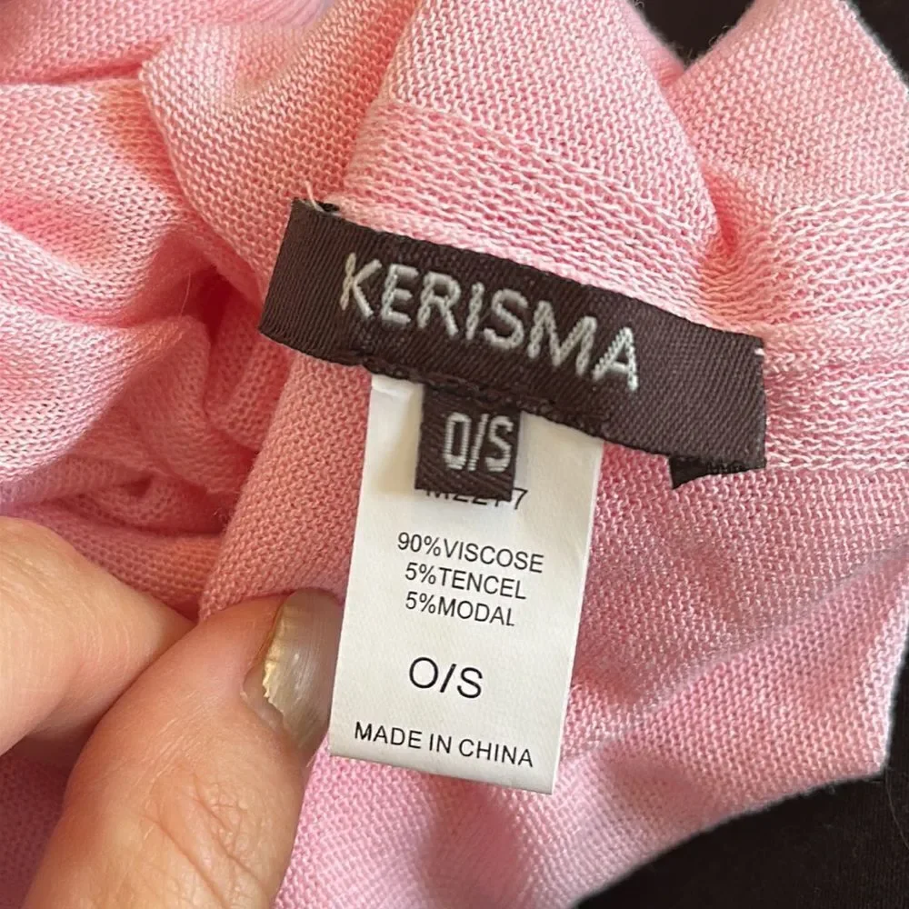 Kerisma pink‎ viscose/tencel/modal knit shawl/wrap with hole for head